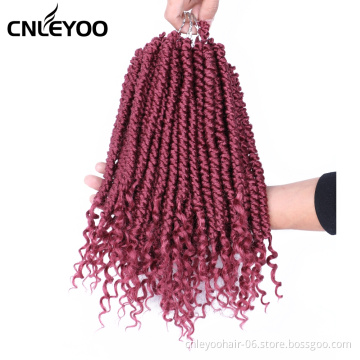Red Curly End Spring Senegalese Crochet Hair 12 Inch Factory 2S Senegalese Twist Crochet Braids For Women